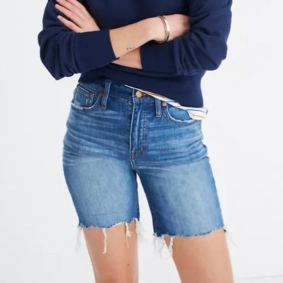 Madewell Pants - Madewell High-Rise Denim Mid-Length Shorts Size 25 L0367
